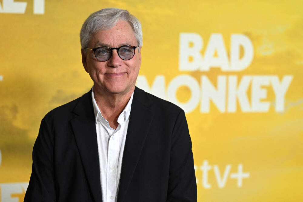 caption: US novelist Carl Hiaasen attends the premiere of the Apple TV+ series "Bad Monkey" at the Hammer Museum in Los Angeles, California on Aug. 12, 2024. (Photo by Robyn Beck/AFP via Getty Images)