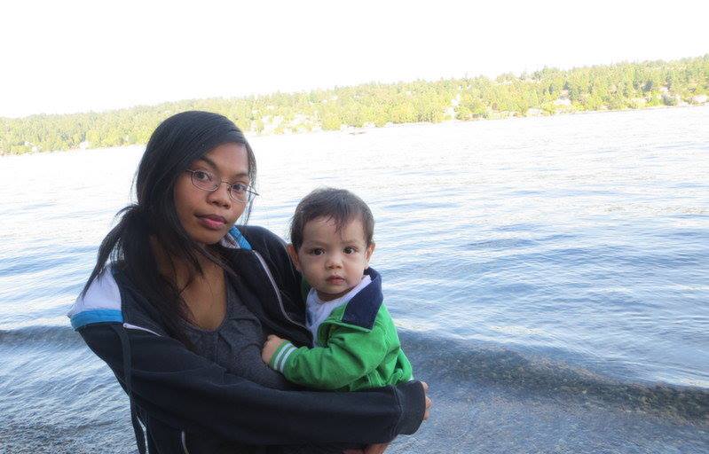 caption: Gabby Saechao gave birth to her son Aiden when she was 19.