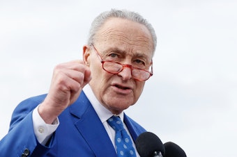caption: Senate Majority Leader Chuck Schumer, D, N.Y., is planning to move a bill to approve additional aid for Ukraine and Israel after a procedural vote on a bipartisan border deal is expected to fail.