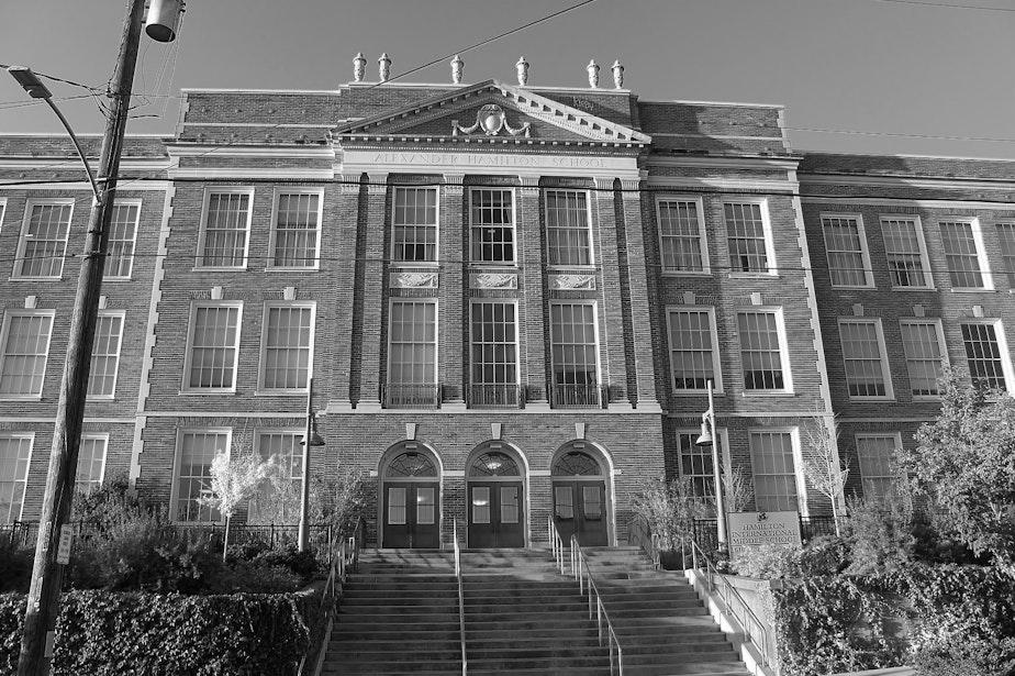 caption: Hamilton International Middle School in Seattle