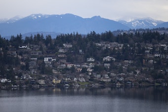 caption: Homes on Mercer Island are shown on Thursday, Jan. 17, 2019, in Seattle. 