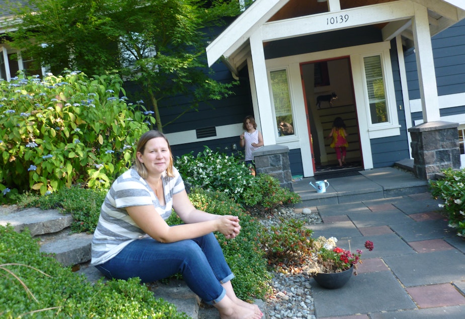 caption: Allison Dunmire, a stay-at-home mom in Kirkland, is having a tough time finding a house to buy -- even one they don't like all that much.