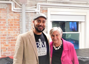 caption: Jesse Hagopian and Diane Ravitch at Town Hall Seattle 