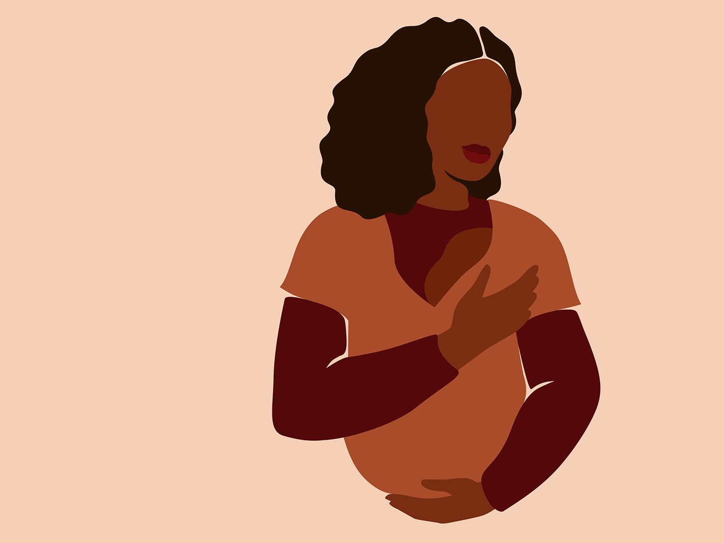 Mother holds her Newborn Baby in Sling with love and care.