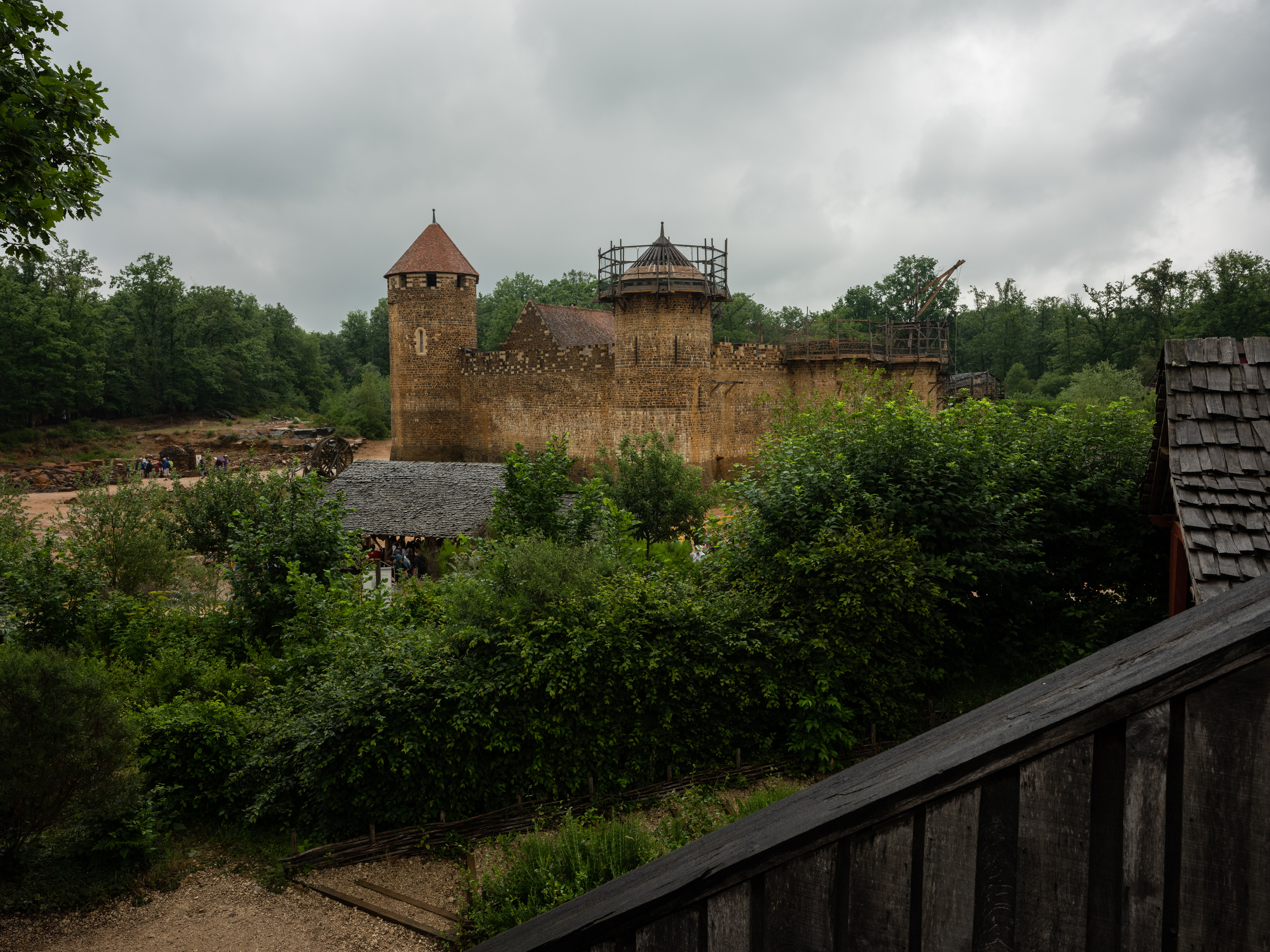 caption: Construction is afoot at Guédelon castle, in France's northern Burgundy region, where builders and crafts people are using tools and methods from the Middle Ages.