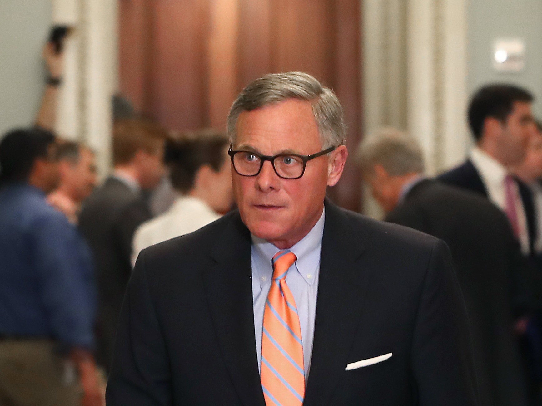 caption: Sen. Richard Burr, R-N.C., pictured here in 2019, warned a small group of constituents on Feb. 27 about the impact of the coronavirus on the U.S., according to a secret recording obtained by NPR.