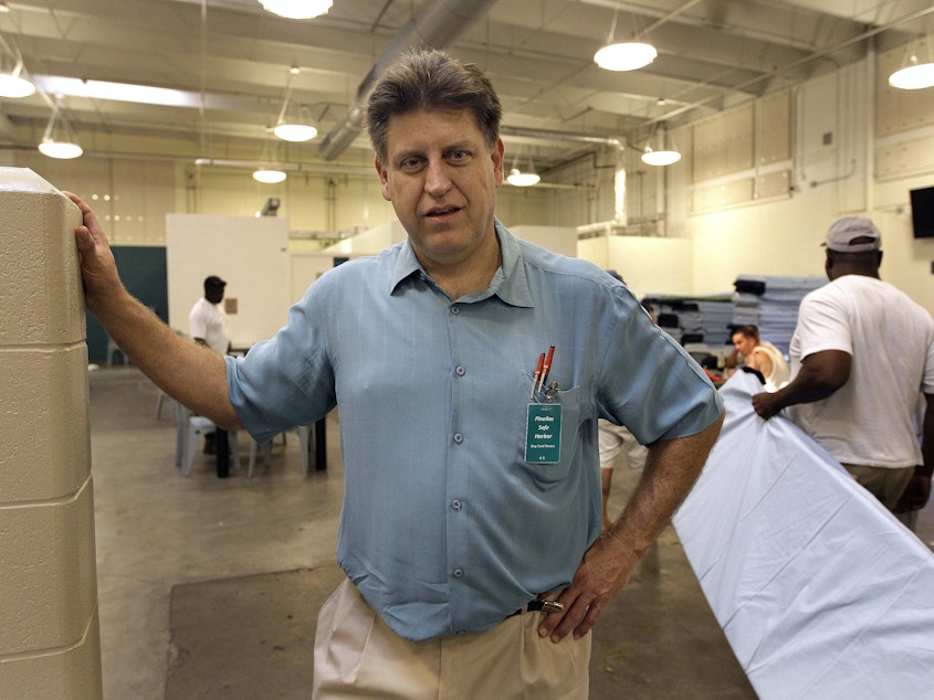 caption: Robert Marbut has been tapped to lead the federal office on homelessness. Marbut is seen here in 2011 in a shelter in Clearwater, Fla.
