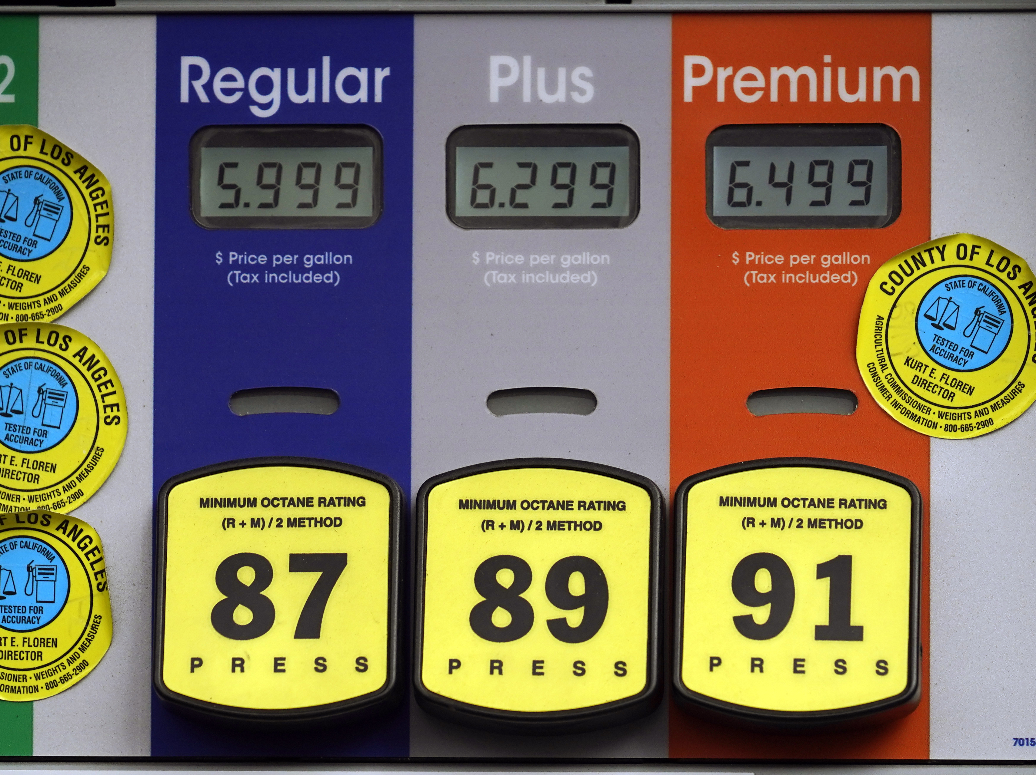caption: High gas prices are posted at a gas station in Beverly Hills, Calif., on Nov. 7. Gas prices are surging across the country yet there's effectively little the Biden administration can do.
