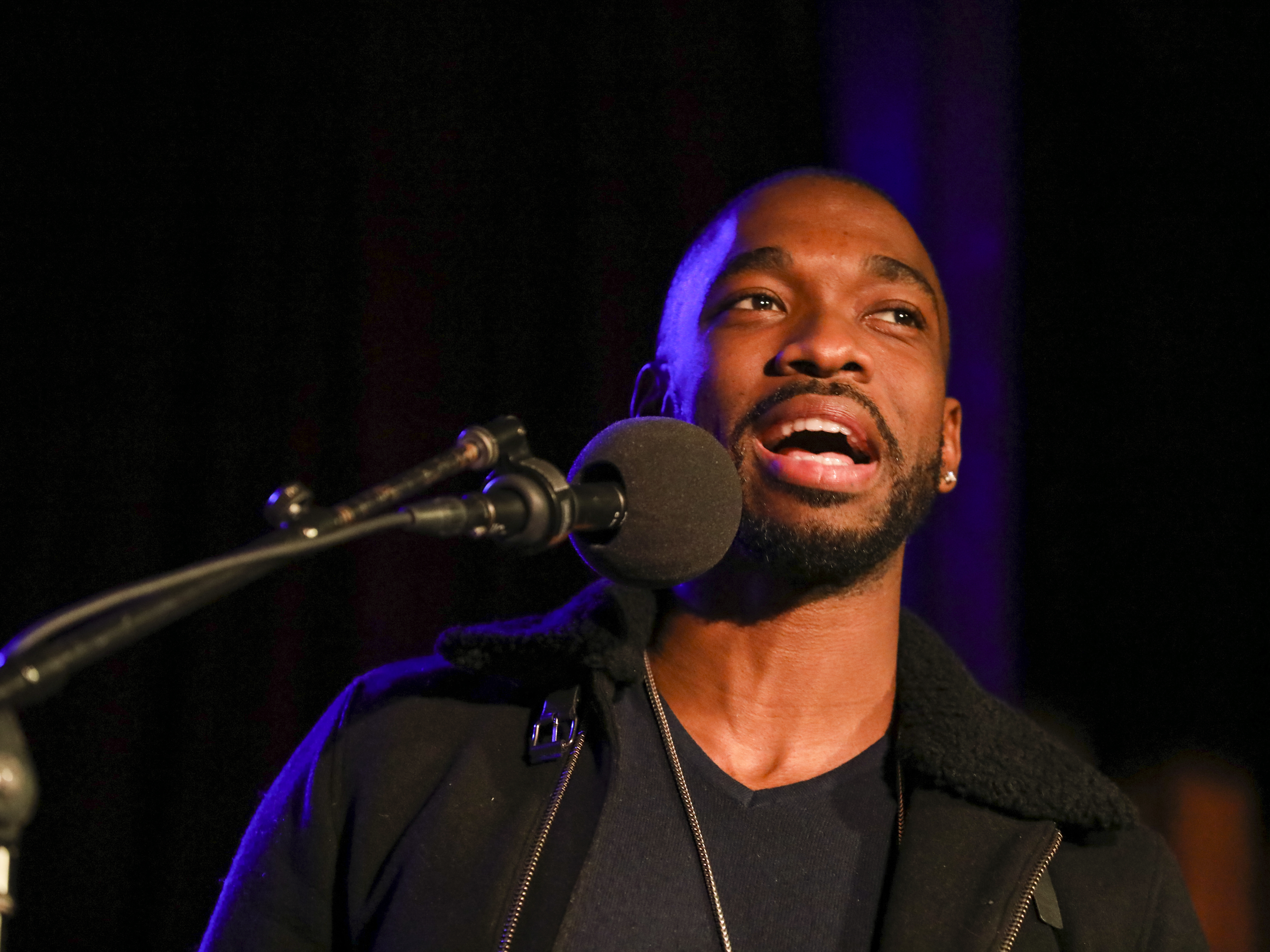 caption: Jay Pharoah appears on <em>Ask Me Another</em> at the Bell House in Brooklyn, New York.