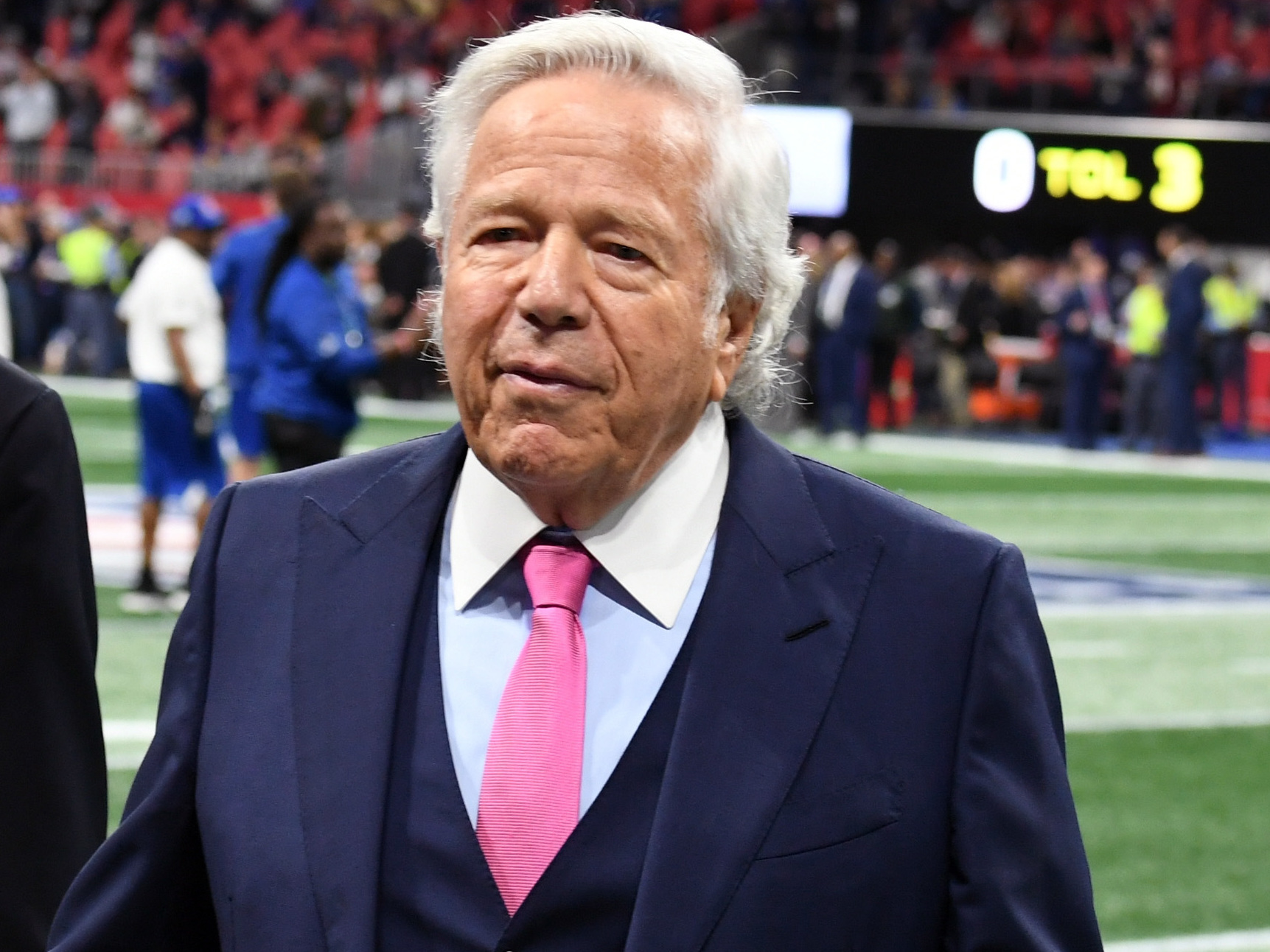 caption: New England Patriots owner Robert Kraft faces misdemeanor charges over two visits to a Jupiter, Fla., day spa, where police allege that he paid for sex acts.