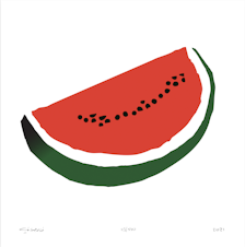 caption: "Watermelon flag" by Palestinain artist Khaled Hourani.