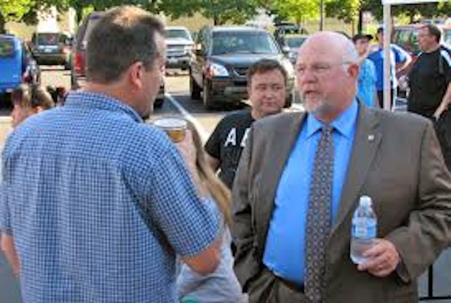 caption: Tom Wroblewski, pictured in 2012, has stepped down as president of the local Machinists union. The Machinists narrowly approved a Boeing contract on Jan. 3.