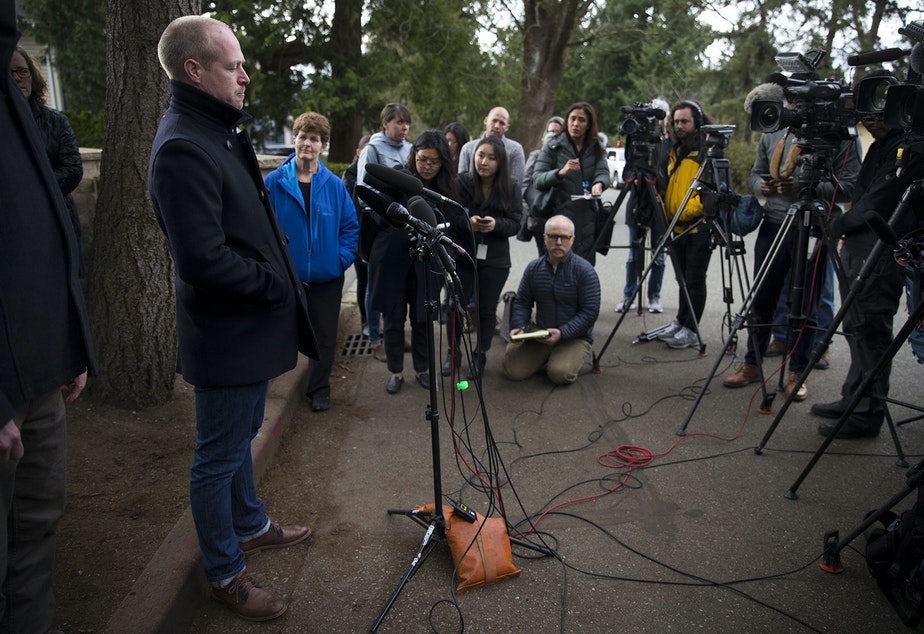 caption: Family members of residents at the LifeCare nursing home in Kirkland expressed frustration at delays in testing for coronavirus.
