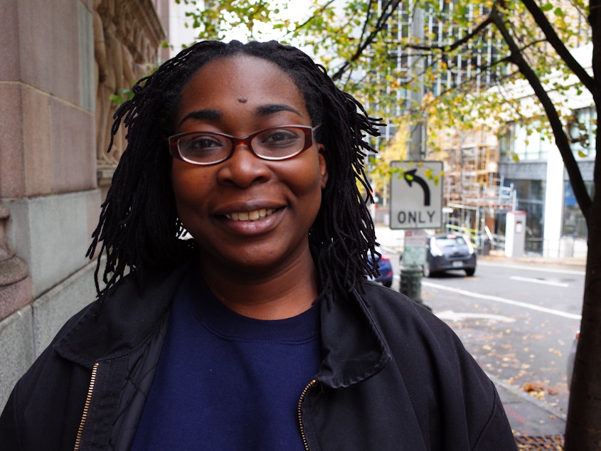 caption: Brittany Johnson says the Freedom Foundation contacted her by mail to tell her she didn't have to be a member of SEIU. She said it was never clear how the right-wing organization got her information, and she wants her privacy.