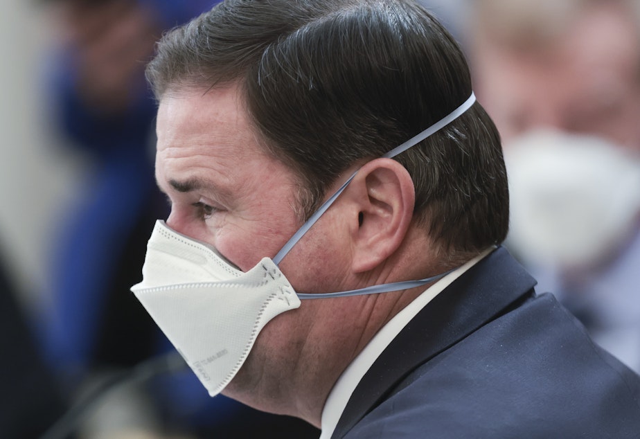 caption: Arizona Gov. Doug Ducey on Jan. 31, 2022, in Washington.