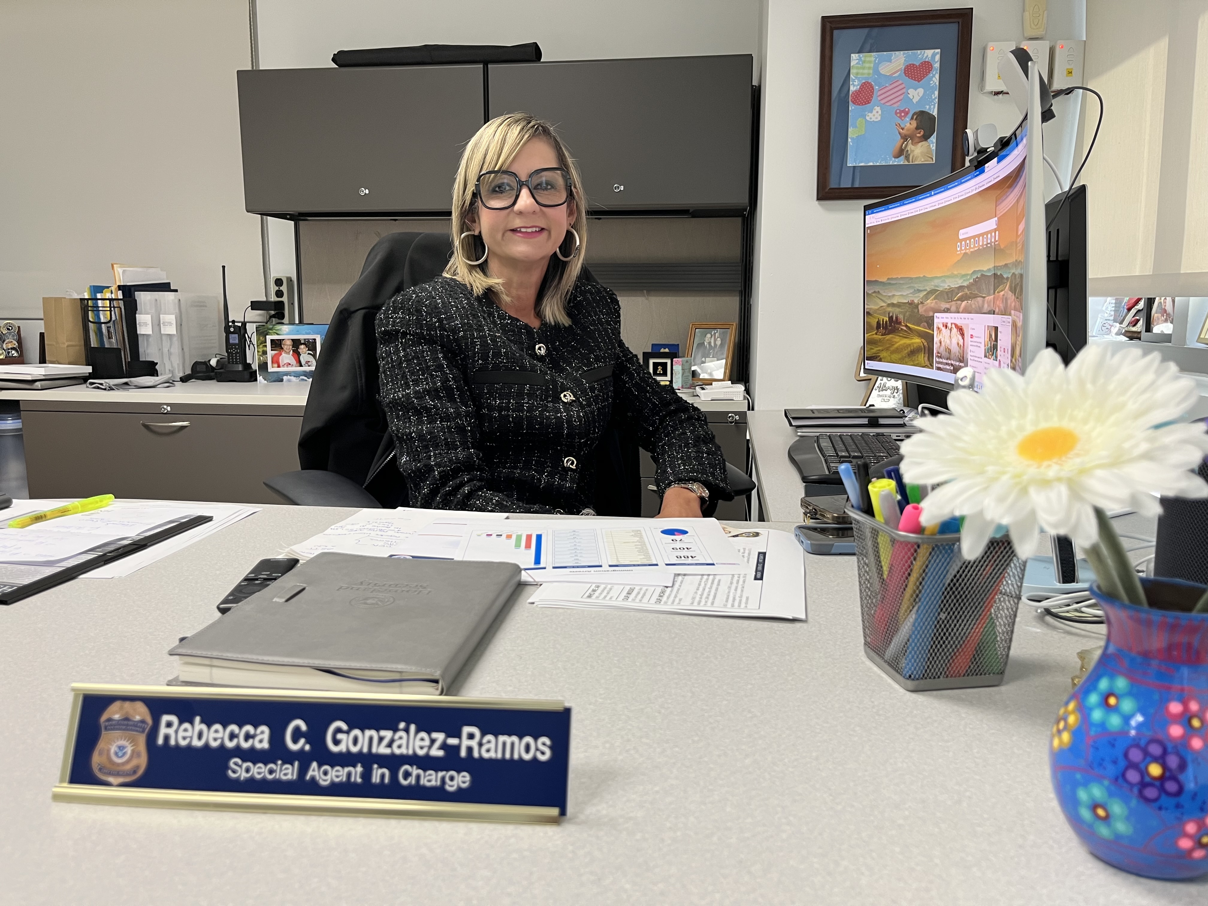 caption: Rebecca González-Ramos runs Immigration and Customs Enforcement's intelligence office — known as Homeland Security Investigations — in San Juan, Puerto Rico. Her mandate under President Trump, she said, is to find every deportable immigrant in Puerto Rico and the U.S. Virgin Islands.