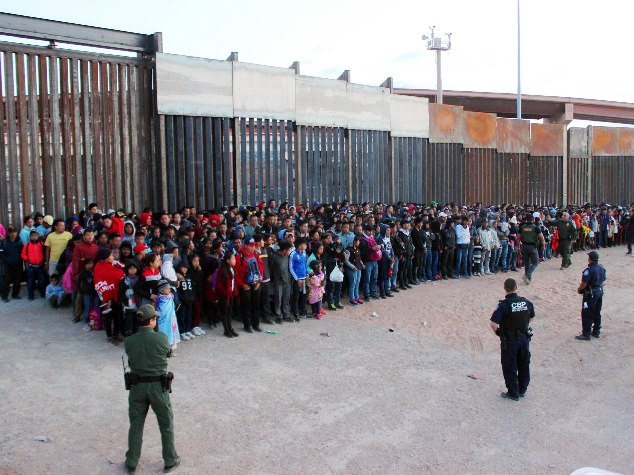 caption: President Trump has announced plans to impose escalating tariffs on goods imported from Mexico in an attempt to stop migrants from entering the U.S. over the southern border. U.S. Customs and Border Protection released this photo, taken on Wednesday at El Paso, Texas.