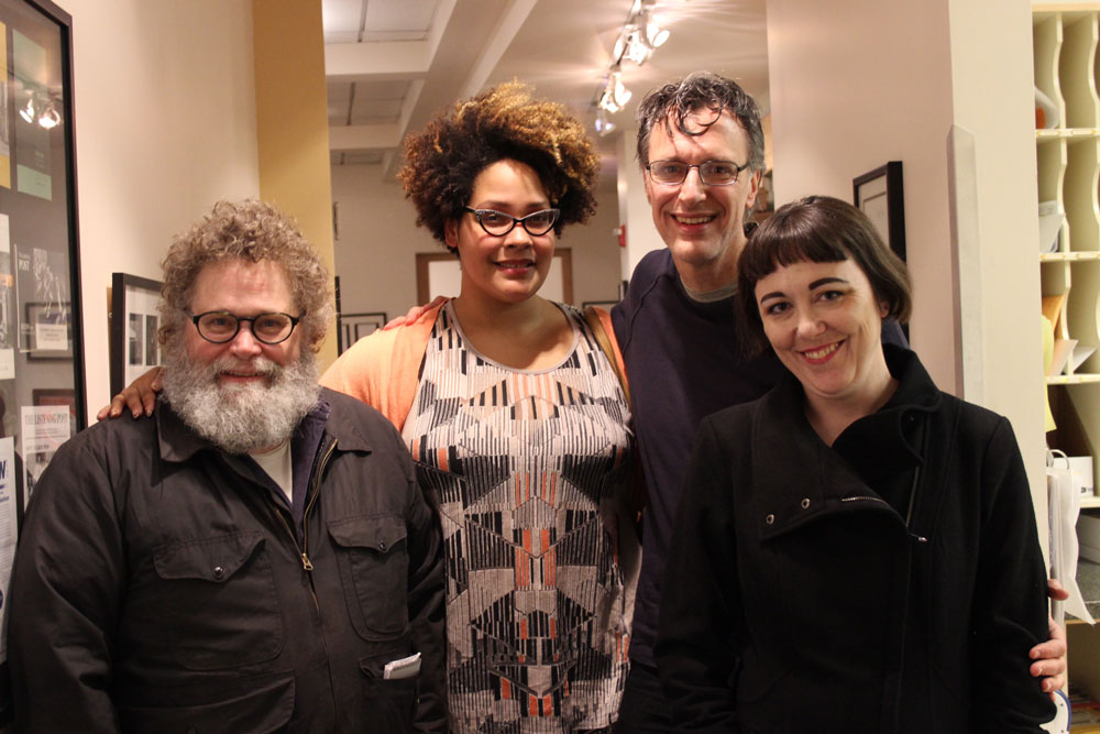 caption: Today's panel featured Knute Berger, Ijeoma Oluo, host Bill Radke and Erica C. Barnett