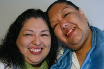 caption: Candy and Estela Reyes shared memories of their father during a 2012 StoryCorps interview in El Paso, Texas.