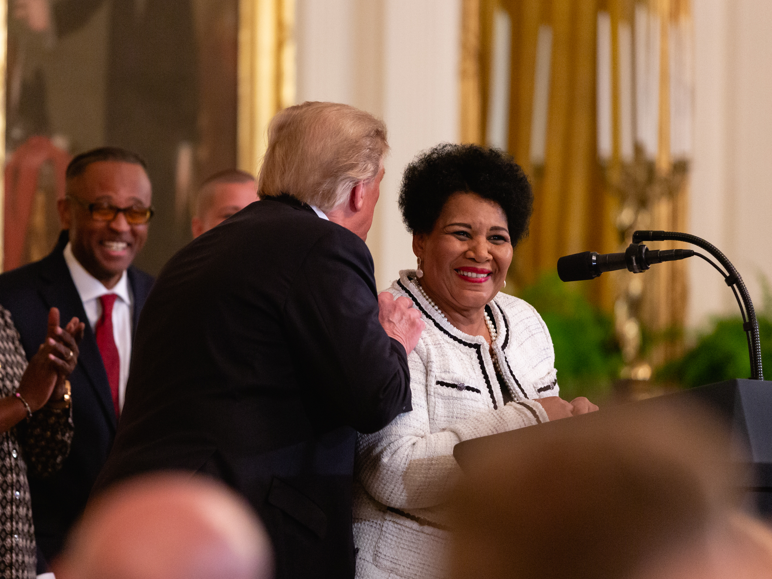 caption: Alice Marie Johnson, who had her sentence commuted by U.S. President Donald Trump.