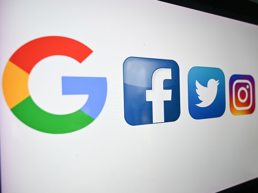 caption: An industry group representing major tech companies, including Google, Facebook and Twitter, is asking the Supreme Court to stop a Texas social media law from going into effect.