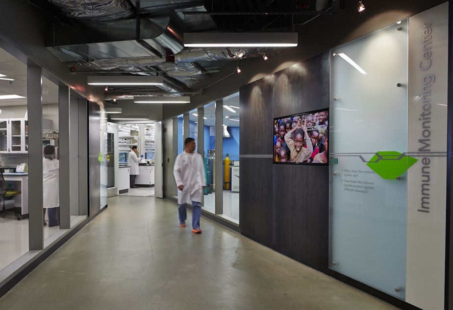 caption: Lab at Seattle's Infectious Disease Research Institute