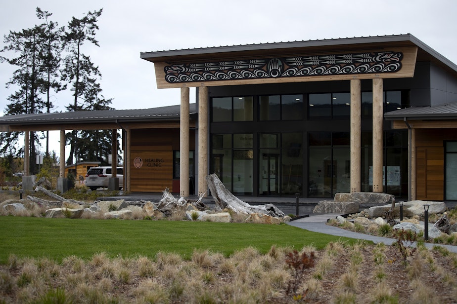 caption: The Jamestown S'Klallam Healing Clinic is shown on Tuesday, April 25, 2023, in Sequim. 