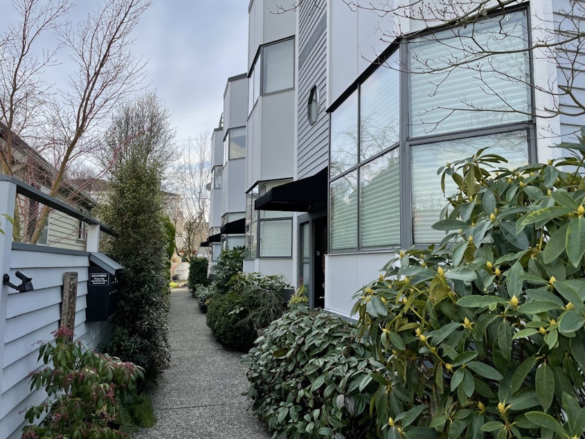 caption: Edmonds has allowed multifamily housing like this in many areas, while protecting some single family zones. Pictured: missing middle housing in Edmonds