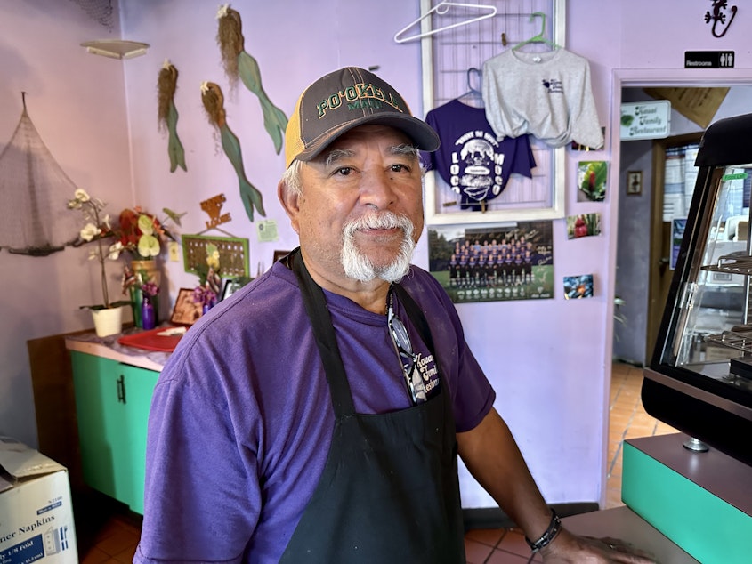 caption: Peter Buza, owner of Seattle's Kauai Family Restaurant, photographed on Aug. 10, 2023.