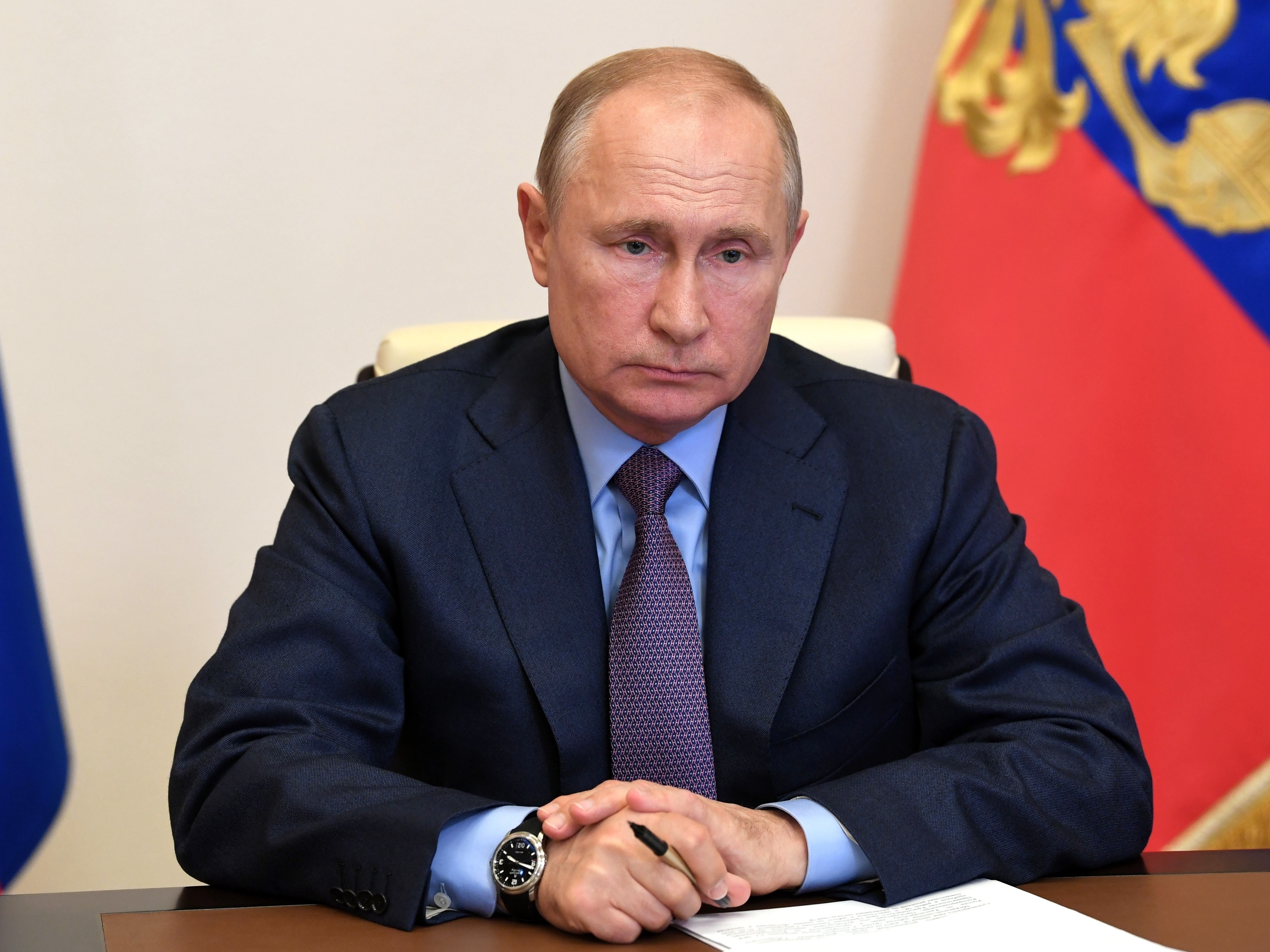 caption: Russian President Vladimir Putin, shown here earlier this month, declared a state of emergency on Wednesday in a region of Siberia after more than 20,000 tons of diesel fuel spilled from a power plant storage facility and fouled waterways.