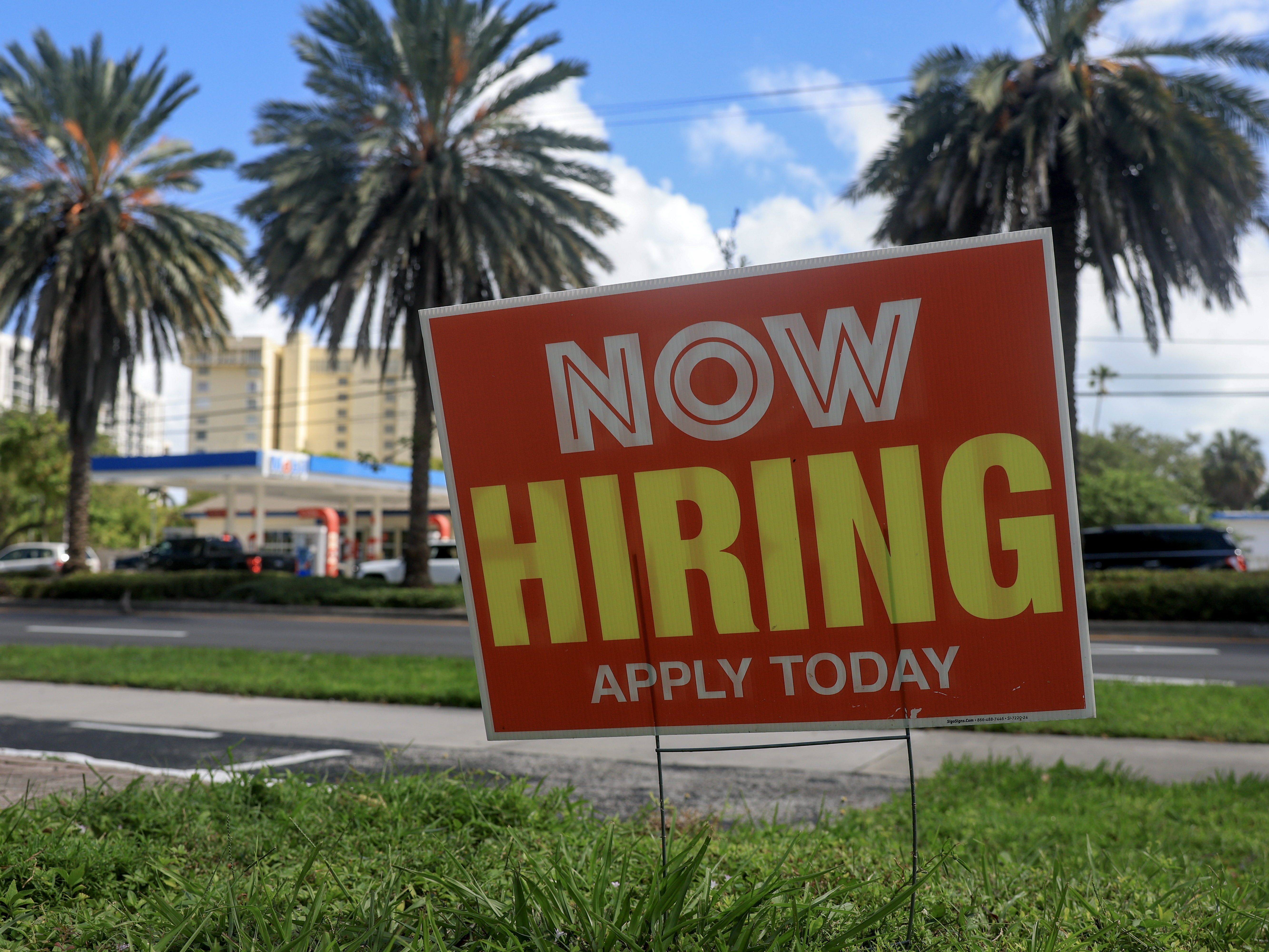 caption: U.S. employers added jobs in March, reversing the losses from the month before. Health care and hospitality were among the sectors adding workers.