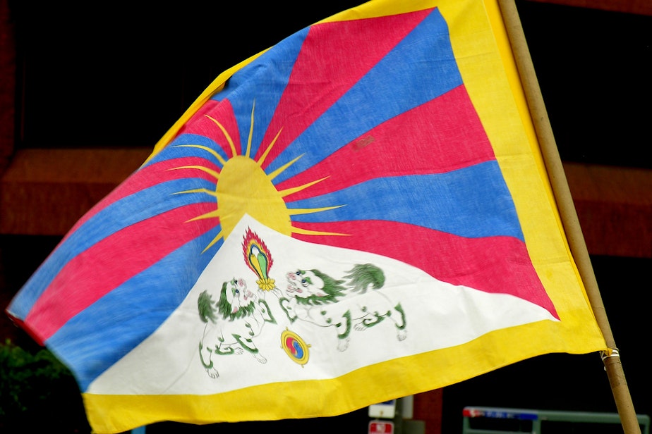 caption: Flag of Tibet.