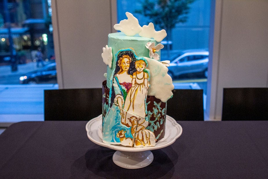 caption: Jan Smail's winning entry in the Seattle Art Museum's The Great Victorian Radicals Bake Off. 