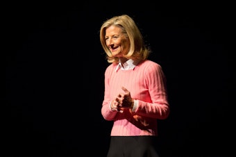 caption: Jean Enersen at TEDx Kirkland 2015.