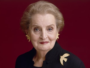 caption: Former Secretary of State Madeleine Albright
