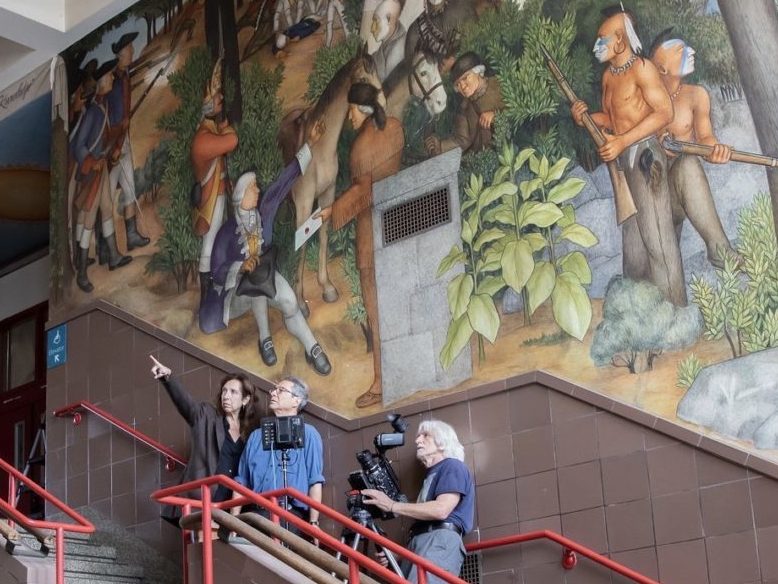 caption: In <em>Town Destroyer</em>, the debate over a mural leads to an outpouring of activism and opinions about how to look at art and how to confront racism in America.