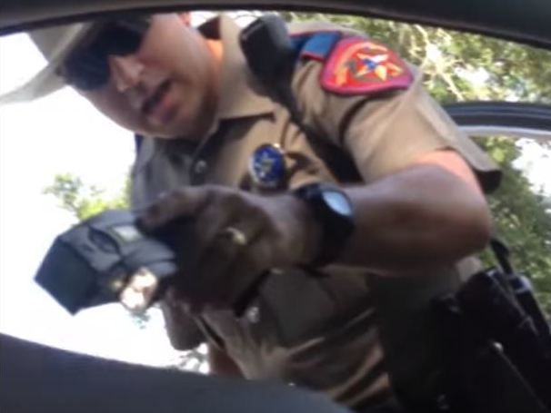 caption: Cellphone footage shot by Sandra Bland and made public Monday night shows her encounter with state Trooper Brian Encinia that led to her arrest in 2015. Days later, Bland was found dead in a jail cell.