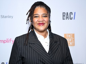 caption: Lynn Nottage photographed at A Broadway Celebration at the Times Square EDITION, in December 2021.