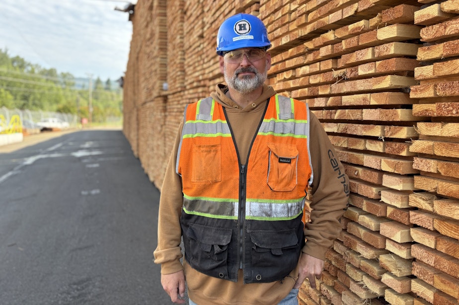 caption: Aaron Poquette manages the Hampton Mill in Morton, Washington.