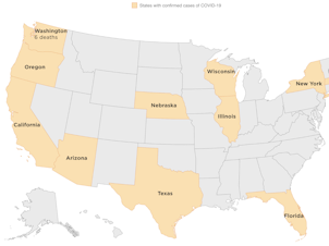Map of U.S. coronavirus cases
