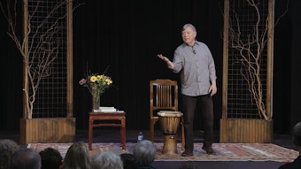 caption: Michael Meade at The O Space on Vashon Island