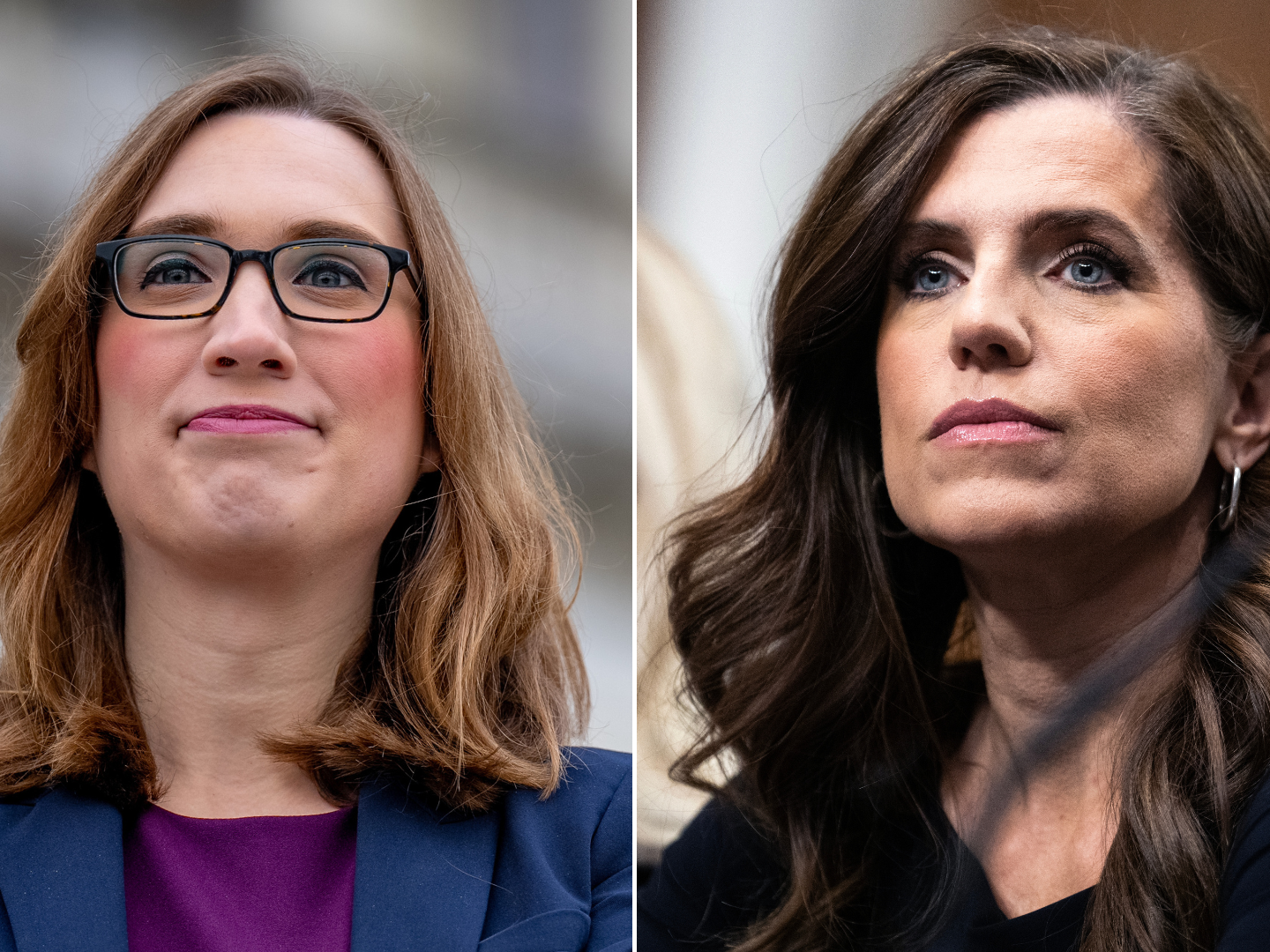 caption: Rep. Nancy Mace (right) has authored a resolution that would ban trans women from women's bathrooms at the U.S. Capitol, just weeks before Rep.-elect Sarah McBride (left) — the first openly trans person elected to Congress — is set to be sworn in.