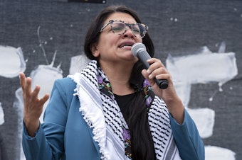 caption: The House will vote Wednesday on a GOP-sponsored measure to censure Rep. Rashida Tlaib, D-Mich., for her comments in response to the war between Israel and Hamas.