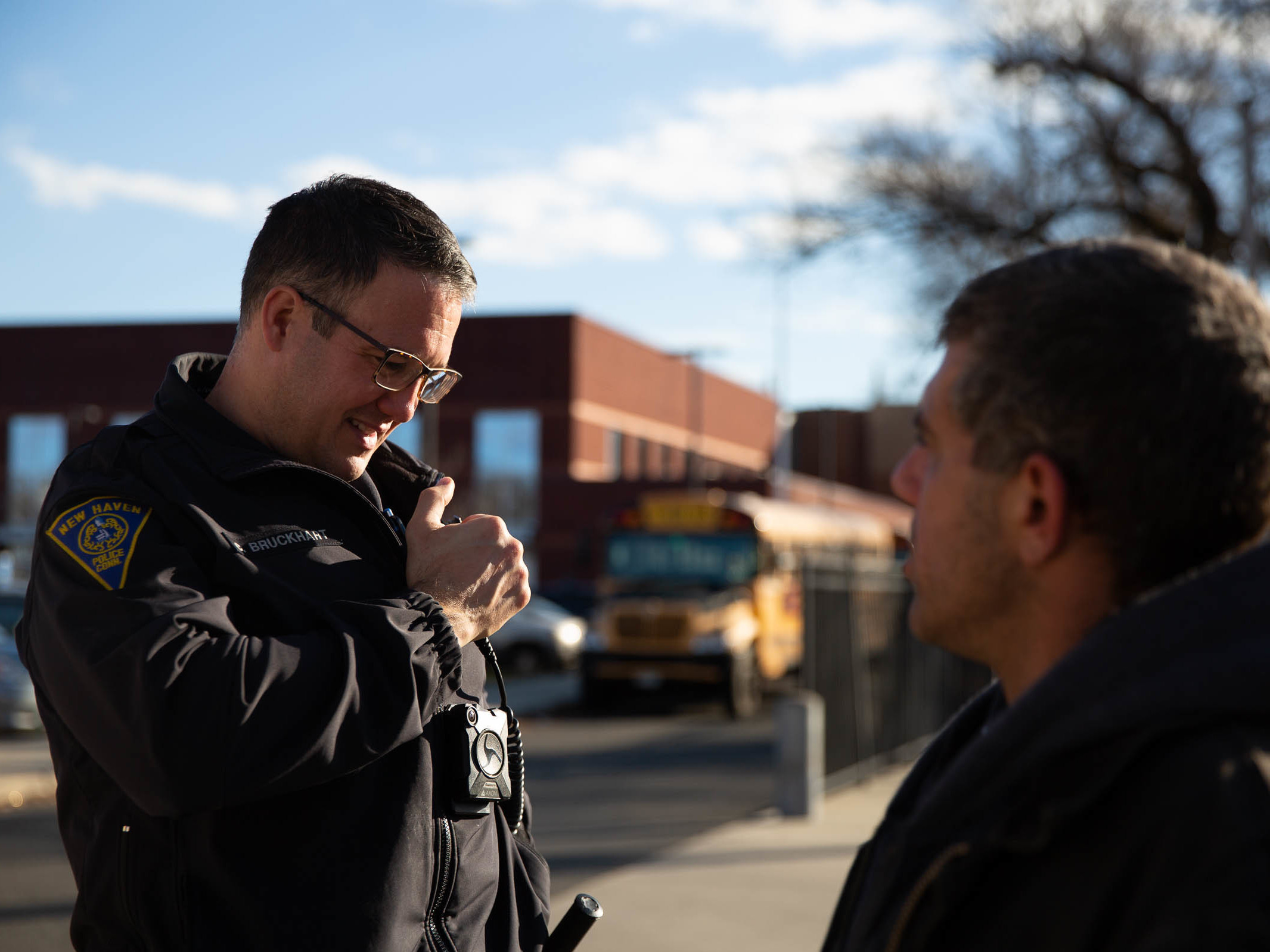 caption: Officer Christian Bruckhart says the shortage of officers and the lack of veteran leadership on some shifts "should scare the community more than anybody."