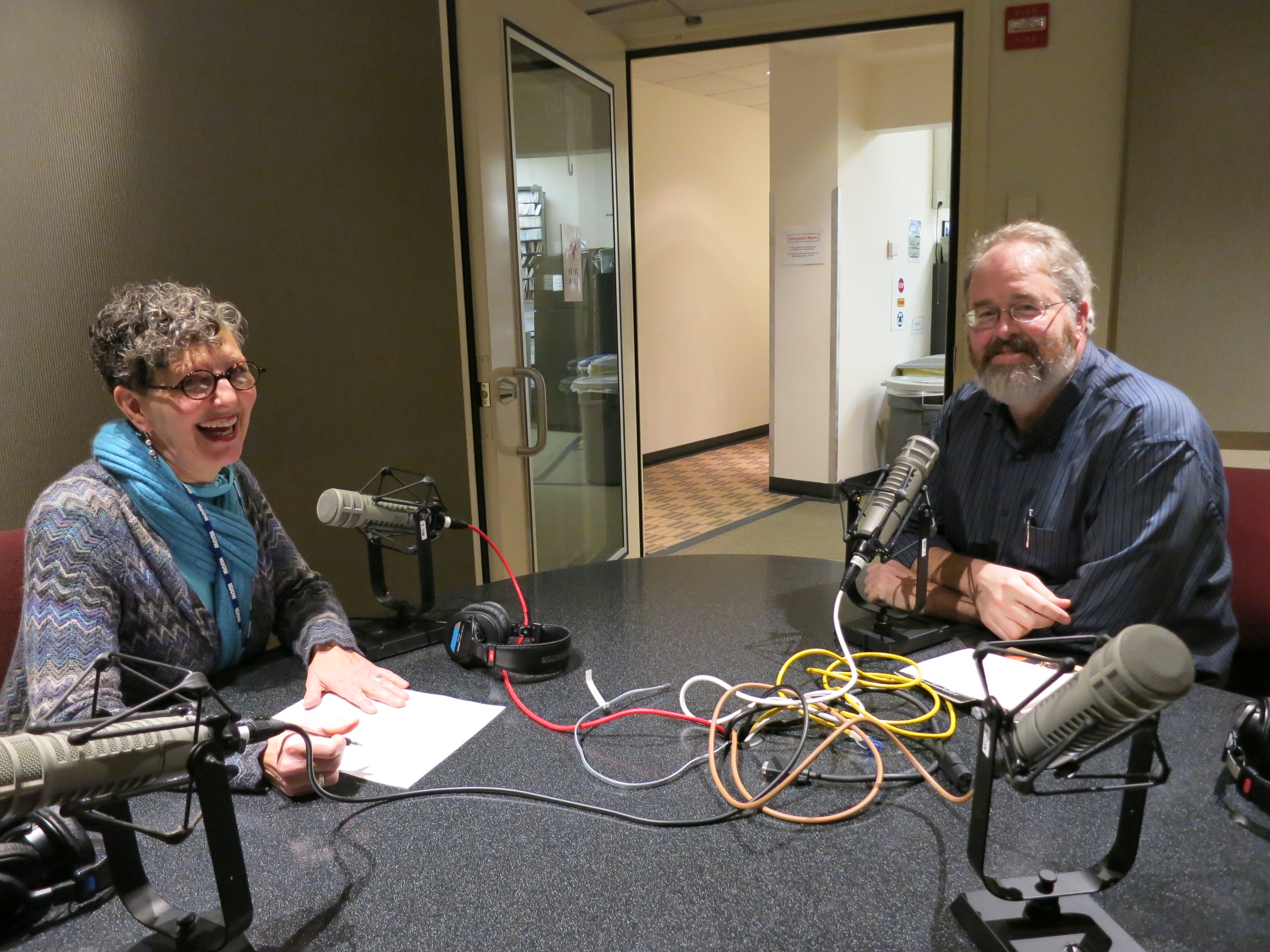 caption: Marcie Sillman and King-FM music host Dave Beck.