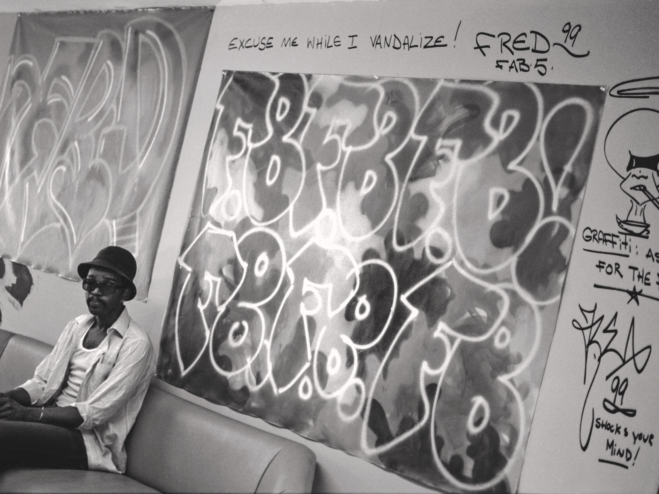 caption: "As I began to get this idea of us being visual artists, I wanted to create the narrative of who we were, in a sense, to give that positive spin," Fab 5 Freddy says.