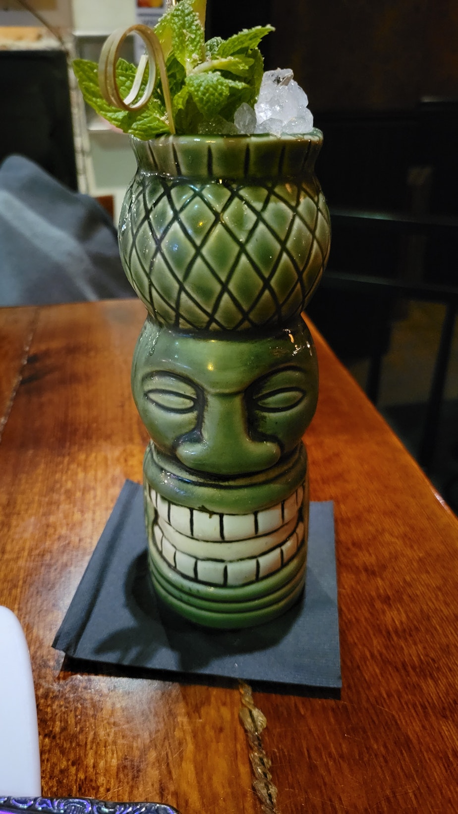 caption: The "Spirited Away" at Herb & Bitter- A non-alcoholic version of a "Mai Tai," made with Pathfinder NA Amaro.