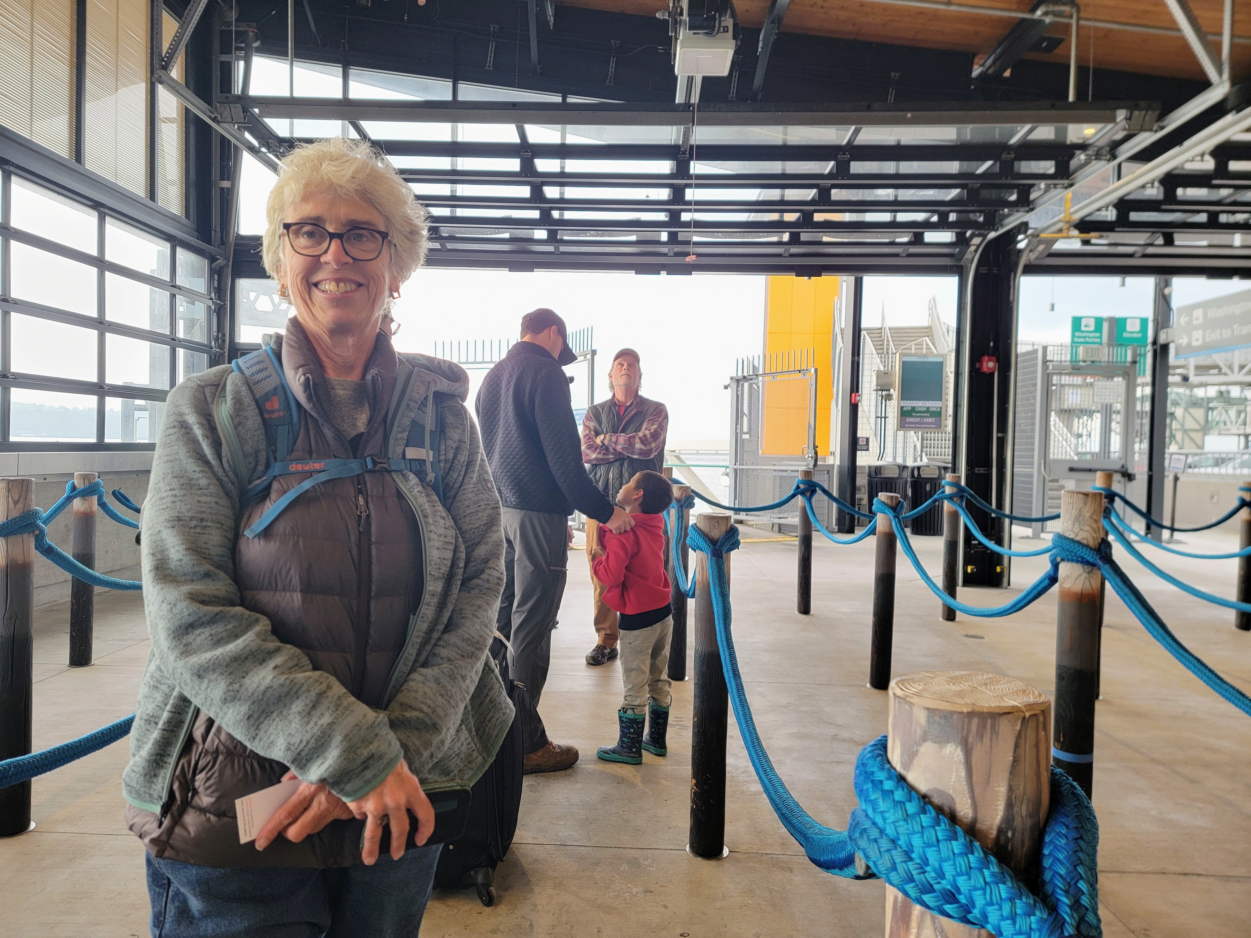 caption: Vashon Island resident Mary Beba says she looks forward to riding the water taxi to and from Seattle on Saturdays.