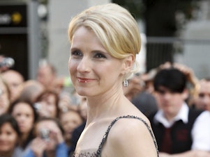caption: Elizabeth Gilbert is delaying publication of <em>The Snow Forest</em>, a novel set in Russia, after receiving an outpouring of "anger, sorrow, disappointment and pain" from Ukrainian readers who object to releasing any work about Russia. Here, in this photo from September 2010, Gilbert arrives at the European premiere of the film <em>Eat, Pray, Love</em> in Leicester Square, London.