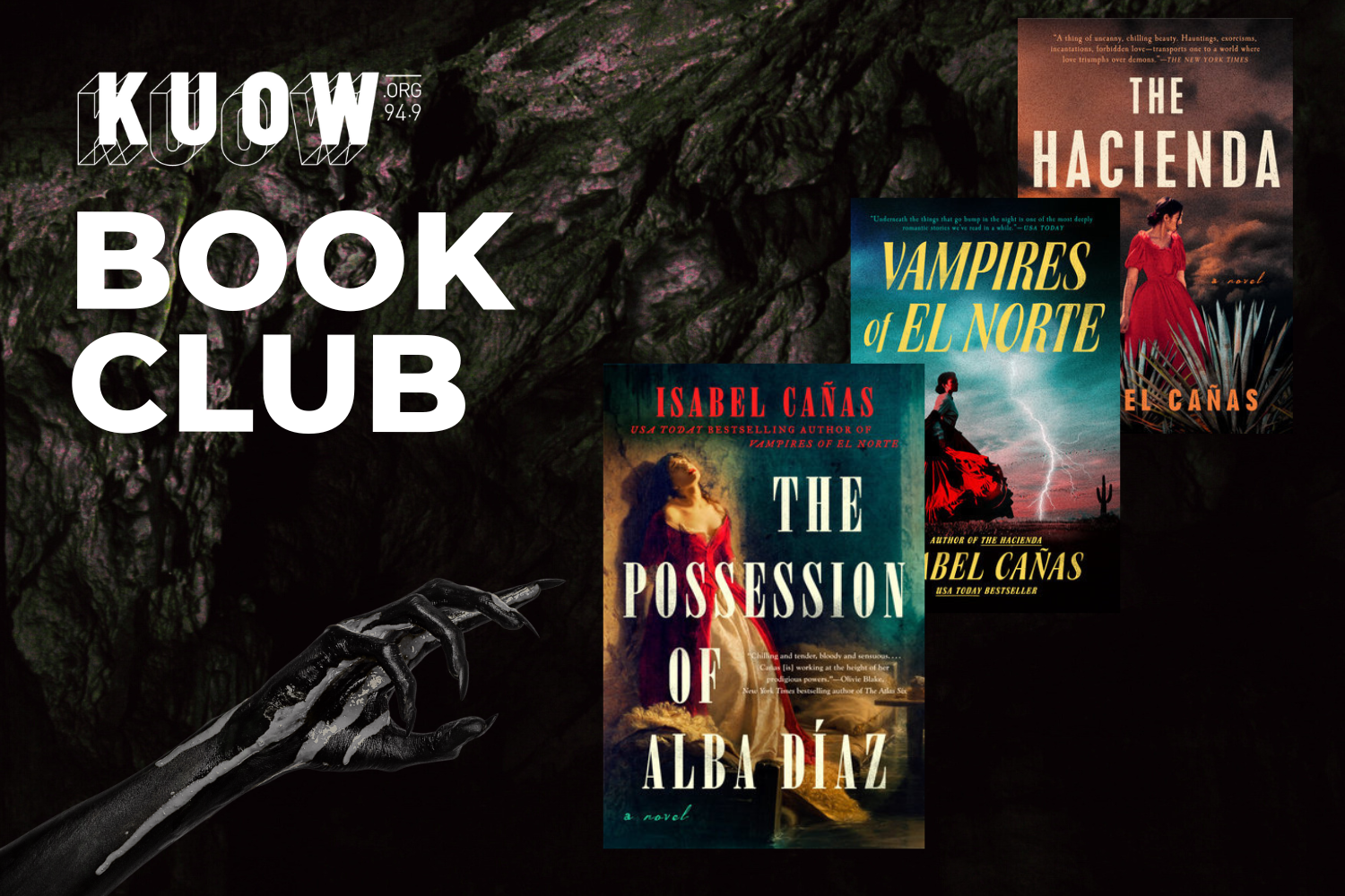 caption: Meet Me Here co-host Katie Campbell recently interviewed Seattle horror author Isabel Cañas, who wrote "The Hacienda," "Vampires of El Norte," and, most recently, "The Possession of Alba Díaz."